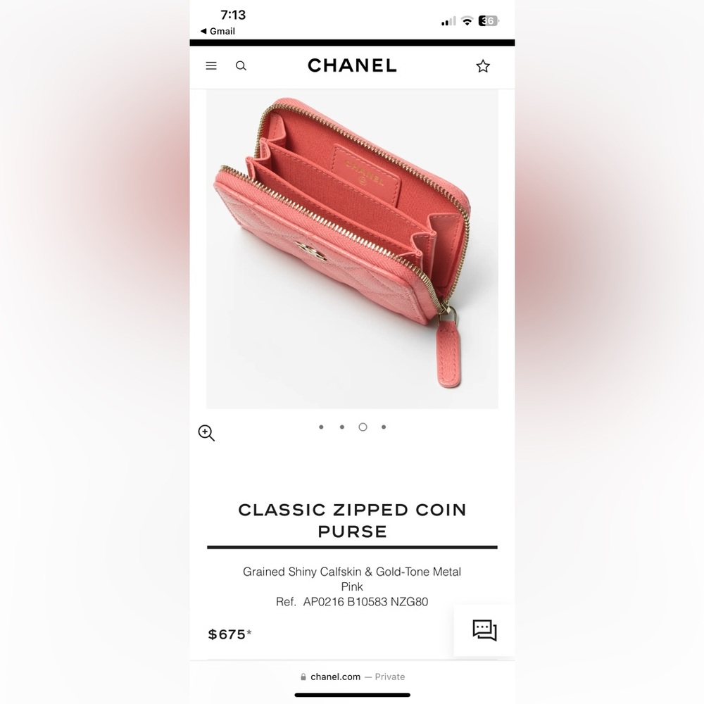 CHANEL CLASSIC ZIPPED COIN PURSE - Picture 6 of 9